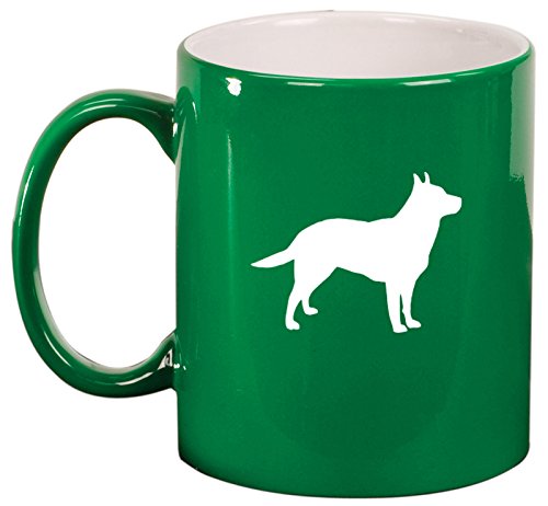 Ceramic Coffee Tea Mug Cup Australian Cattle Dog (Green)