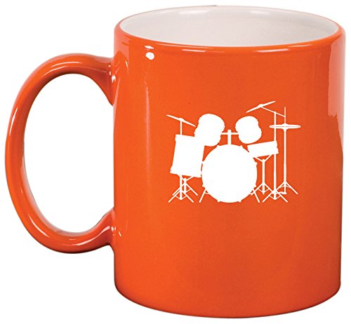 Ceramic Coffee Tea Mug Cup Drum Set (Orange)