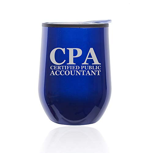 Stemless Wine Tumbler Coffee Travel Mug Glass With Lid CPA Certified Public Accountant