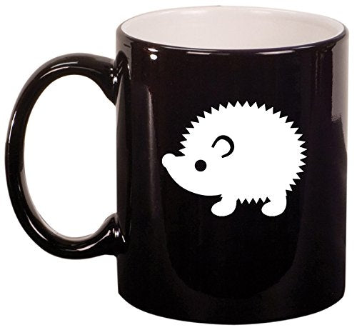 Ceramic Coffee Tea Mug Cup Hedgehog (Black)