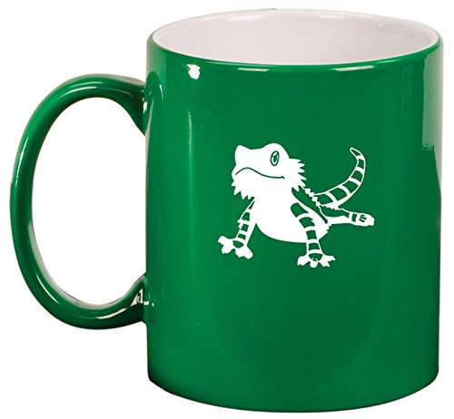 Ceramic Coffee Tea Mug Cup Bearded Dragon Lizard (Green)