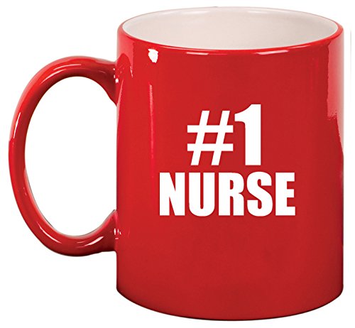 Ceramic Coffee Tea Mug #1 Nurse (Red)