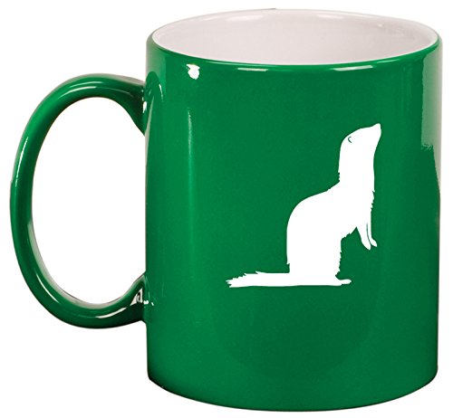 Ceramic Coffee Tea Mug Cup Ferret (Green)