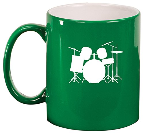 Ceramic Coffee Tea Mug Cup Drum Set (Green)