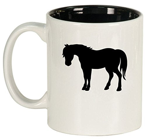 Ceramic Coffee Tea Mug Cup Pony (White)