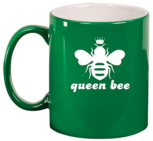 Ceramic Coffee Tea Mug Cup Queen Bee (Green)