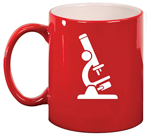 Ceramic Coffee Tea Mug Cup Microscope Laboratory Professional (Red)