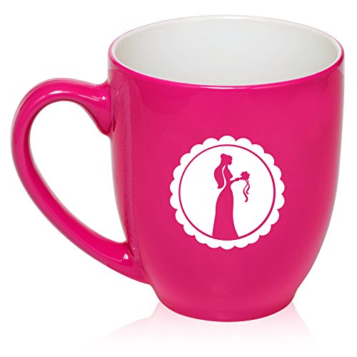16 oz Large Bistro Mug Ceramic Coffee Tea Glass Cup Wedding Coordinator Event Planner (Hot Pink)