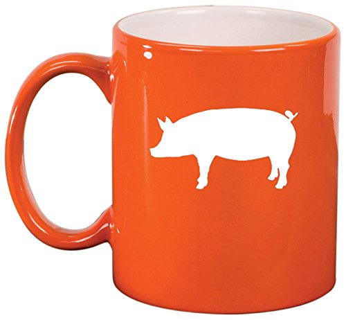 Ceramic Coffee Tea Mug Cup Pig (Orange)