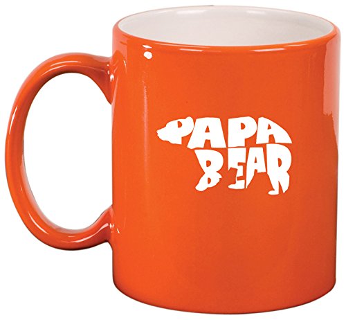 Ceramic Coffee Tea Mug Cup Dad Father Papa Bear (Orange)