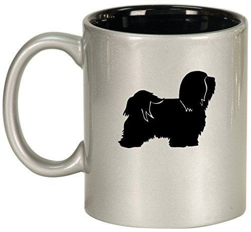 Ceramic Coffee Tea Mug Cup Havanese (Silver)