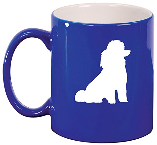 Ceramic Coffee Tea Mug Cup Miniature Poodle Toy Poodle (Blue)
