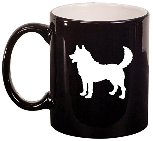 Ceramic Coffee Tea Mug Cup Husky (Black)