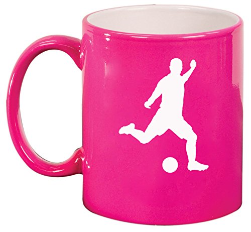Ceramic Coffee Tea Mug Cup Soccer Player (Pink)