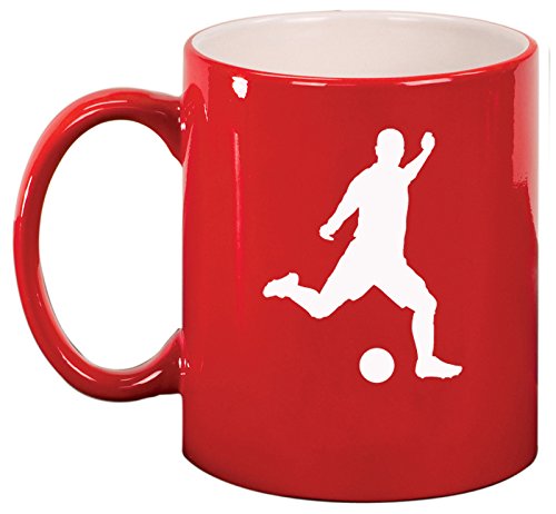 Ceramic Coffee Tea Mug Cup Soccer Player (Red)
