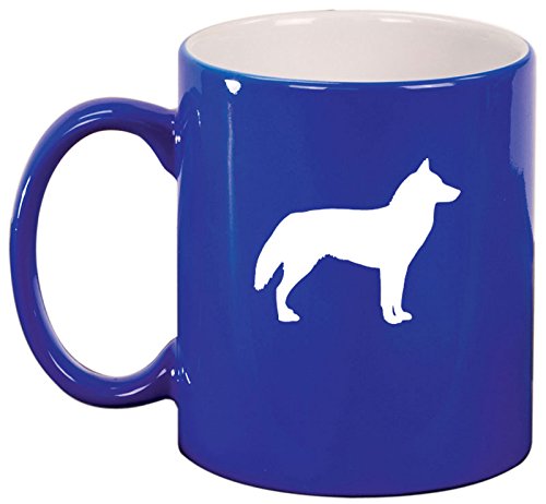 Ceramic Coffee Tea Mug Cup Siberian Husky (Blue)