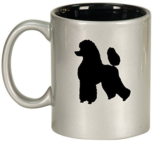 Ceramic Coffee Tea Mug Cup Poodle (Silver)