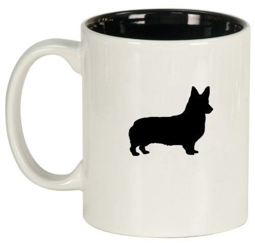 White Ceramic Coffee Tea Mug Corgi Puppy Dog