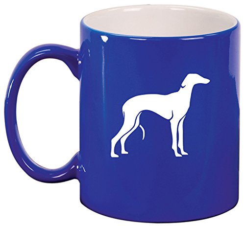 Ceramic Coffee Tea Mug Cup Greyhound (Blue)