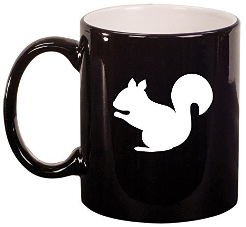 Ceramic Coffee Tea Mug Cup Squirrel (Black)