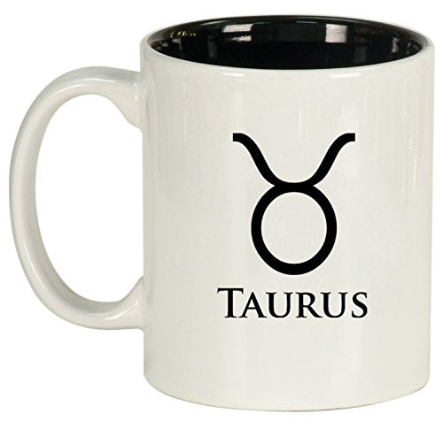 Ceramic Coffee Tea Mug Cup Taurus (White)
