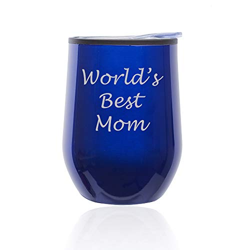 Stemless Wine Tumbler Coffee Travel Mug Glass With Lid World's Best Mom