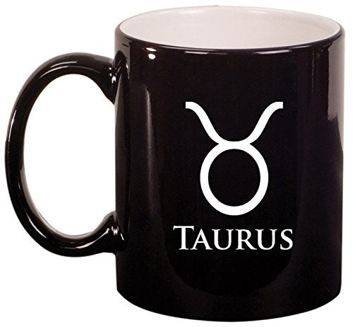 Ceramic Coffee Tea Mug Cup Taurus (Black)