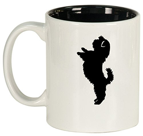 Ceramic Coffee Tea Mug Cup Shih Tzu Standing (White)