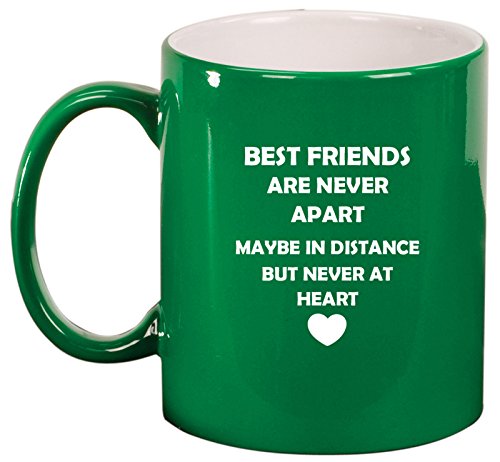 Ceramic Coffee Tea Mug Cup Best Friends Long Distance Love (Green)