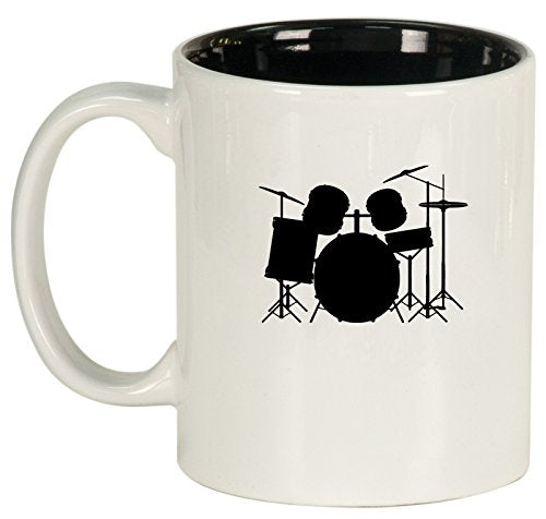 Ceramic Coffee Tea Mug Cup Drum Set (White)