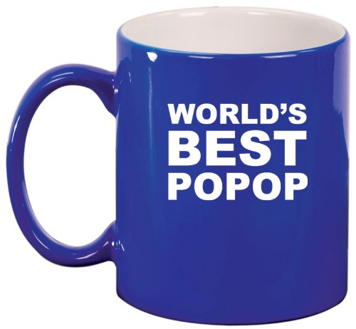 Blue Ceramic Coffee Tea Mug World's Best Popop