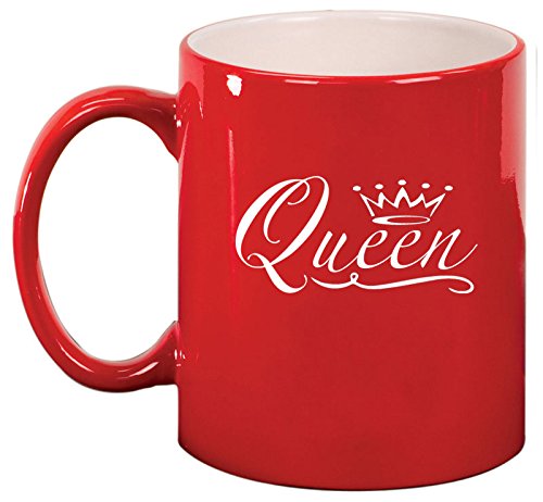 Ceramic Coffee Tea Mug Cup Queen Fancy (Red)