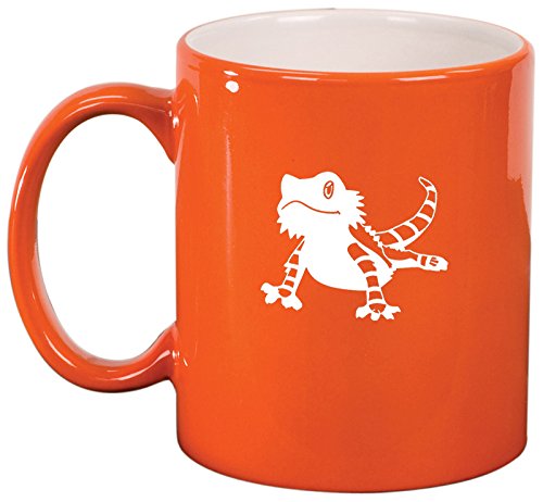 Ceramic Coffee Tea Mug Cup Bearded Dragon Lizard (Orange)