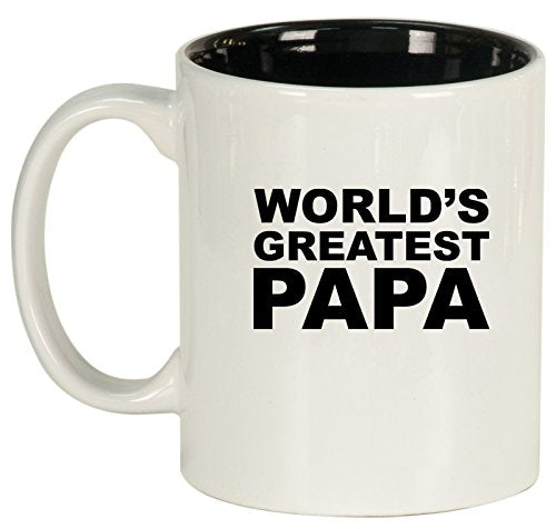 Ceramic Coffee Tea Mug Cup World's Greatest Papa (White)