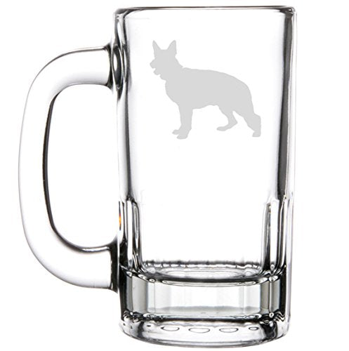 12oz Beer Mug Stein Glass German Shepherd
