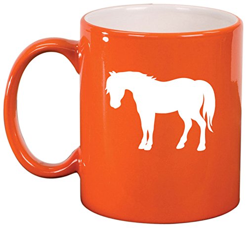 Ceramic Coffee Tea Mug Cup Pony (Orange)
