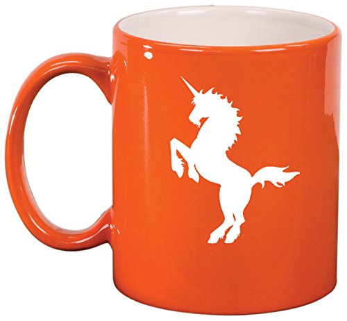 Ceramic Coffee Tea Mug Cup Unicorn (Orange)