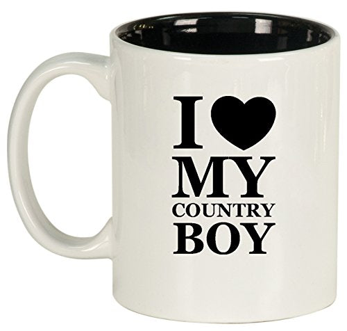 Ceramic Coffee Tea Mug I Love My Country Boy (White)