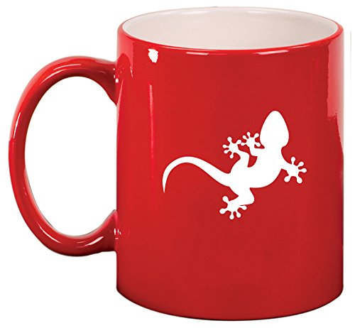 Ceramic Coffee Tea Mug Cup Gecko Lizard (Red)