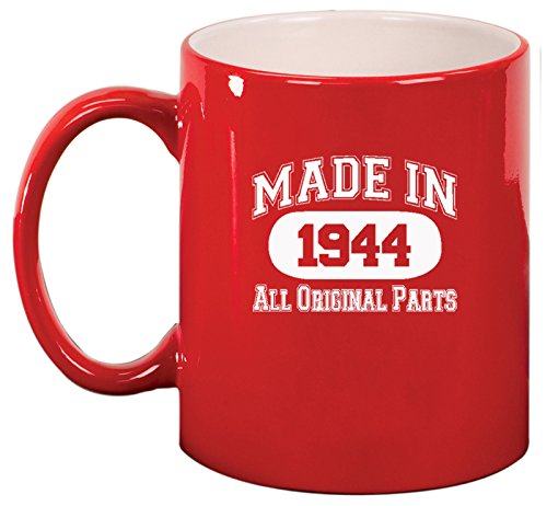 Ceramic Coffee Tea Mug Made in 1944 (Red)