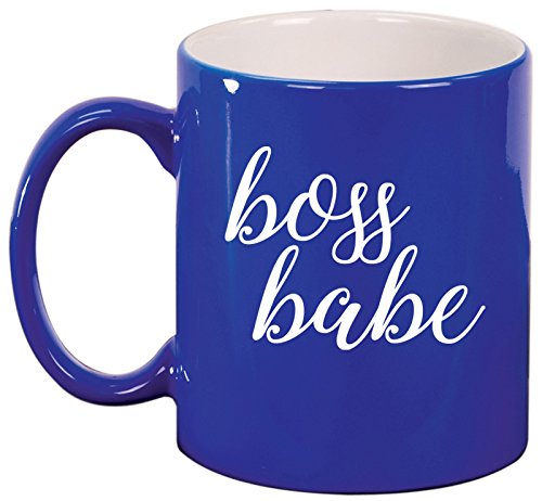 Ceramic Coffee Tea Mug Cup Boss Babe (Blue)