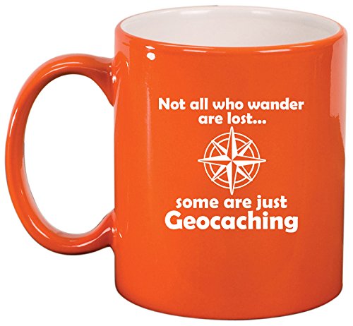Ceramic Coffee Tea Mug Cup Geocaching (Orange)