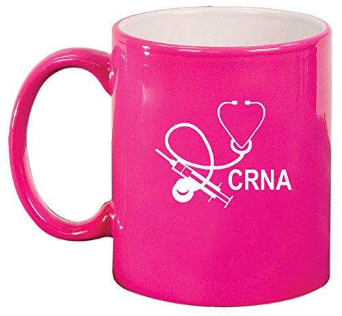 Ceramic Coffee Tea Mug Cup CRNA Nurse Anesthetist Anesthesiology (Pink)