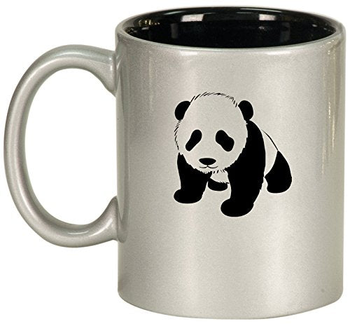 Ceramic Coffee Tea Mug Cup Baby Panda (Silver)