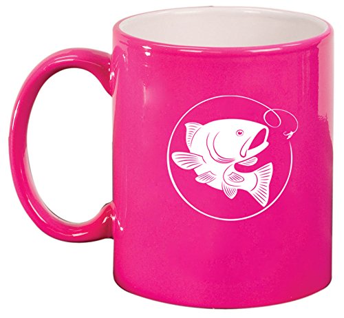 Ceramic Coffee Tea Mug Cup Fly Fishing (Pink)