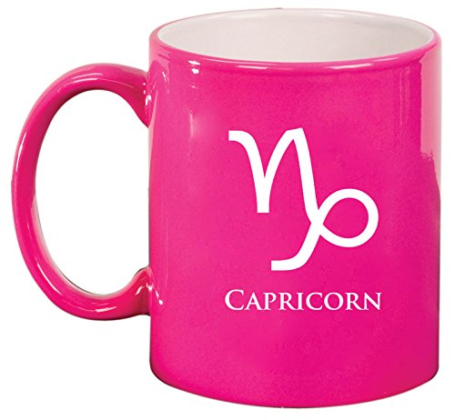 Ceramic Coffee Tea Mug Cup Capricorn (Pink)