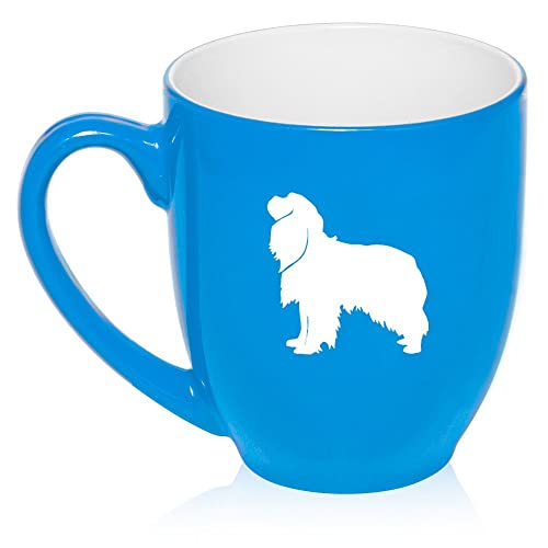 16 oz Large Bistro Mug Ceramic Coffee Tea Glass Cup Cavalier King Charles Spaniel (Light Blue),MIP