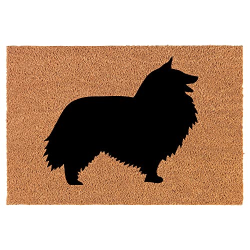 Coir Doormat Front Door Mat New Home Closing Housewarming Gift Shetland Sheepdog (24" x 16" Small)