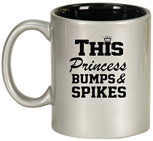 Ceramic Coffee Tea Mug Cup This Princess Bumps & Spikes Volleyball (Silver)