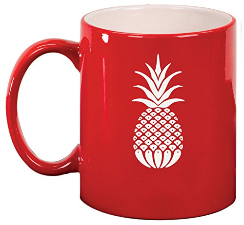 Ceramic Coffee Tea Mug Cup Pineapple (Red)